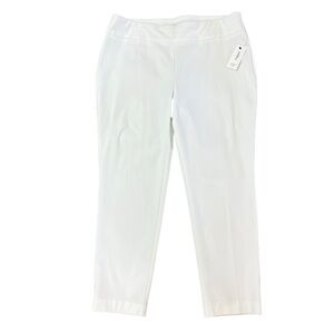 Ashley Crown & Ivy Bi Stretch Pull‎ On White Pants Womens Size 10